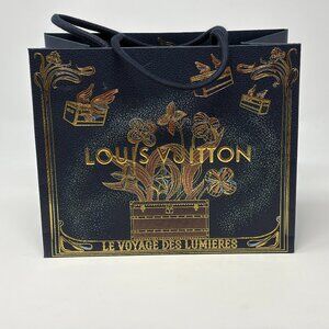 Louis Vuitton 2025 Holiday Navy and Gold Shopping Tote